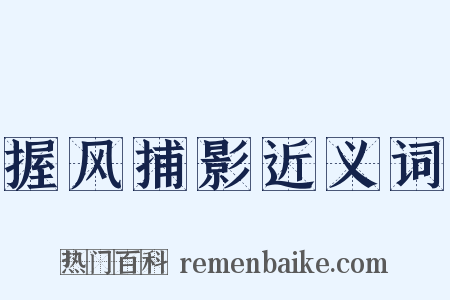 握风捕影近义词是什么意思的图片
